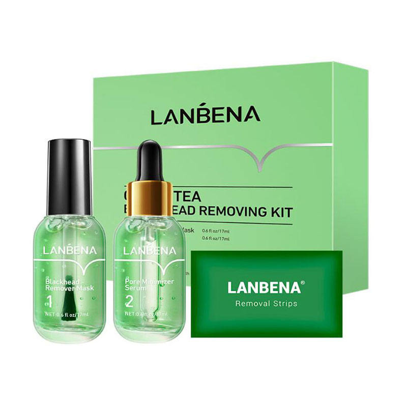 LANBENA Blackhead Remover Face Serum Shrinking Pore Purifying Acne Treatment Essence Smooth Firming Skin Care 100 pcs paper Set