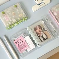 Classeur à double boucle M5 en PVC transparent avec pinces colorées pour journal, album photo et rangement de matériel de nail art
