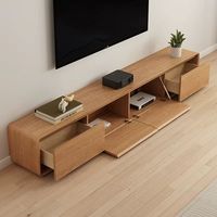 Blanc chaud et couleur bois de Burlywood Meuble TV moderne de luxe en bois dur et bois d'ingénierie avec table basse