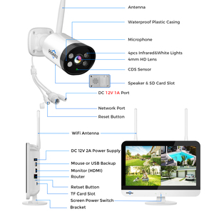 Las 10 Mejores Marcas de Cámaras de China, Monitor de 12 Pulgadas, 3MP, Sensor de Movimiento, Alarma Inalámbrica, Sistema de Seguridad Wifi 8, Sistema de CCTV IP, WK-12V-4HBF03, Seguridad - Product Image 5