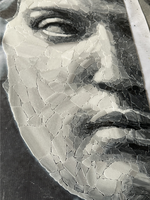 Classique personnage Statue Vintage David gris pierre marbre coupe à la main mosaïque murale Jet d'eau carreaux mur Puzzle Art marbre mosaïque