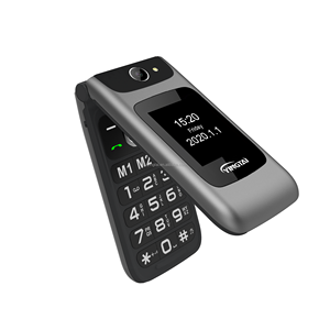 2.4 inch + 1.77 inch hiển thị kép nút lớn GSM lật điện thoại di động cao cấp với nút lớn, SOS - Product Image 1