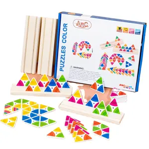 Детская настольная игра счетные блоки деревянный номер Боевая доска треугольная цифровая цветная 3D головоломка