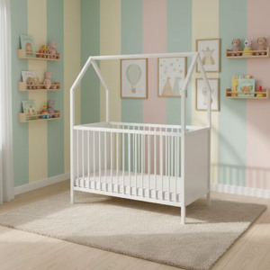 เตียงเด็กและเตียงเด็กเล็กไม้สนแท้ - ดีไซน์มินิมอลสำหรับใช้ในห้องนอน - Product Image 6