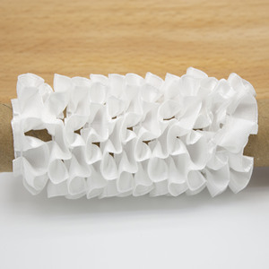 <span class=keywords><strong>Anglet</strong></span> dentelle blanche bricolage chapeaux tissu décoration ruban de satin plissé 10mm - Product Image 3
