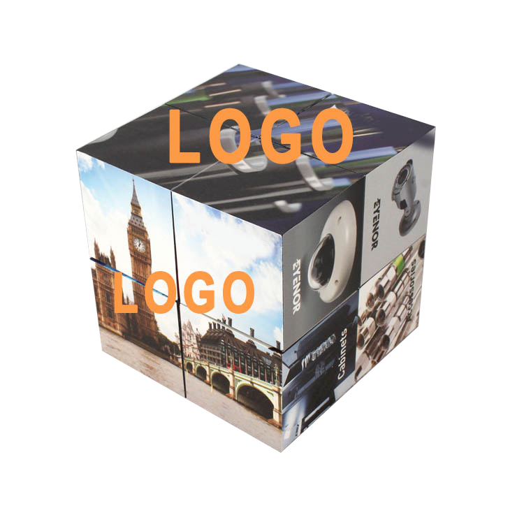 Рекламный горячий Пользовательский логотип магнитный diy Фото пазл квадратный магический складной куб с этикеткой