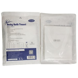 Serviette de bain jetable pour bébé Hons Hongsheng 100x60cm avec serviette 30x30cm en tissu non tissé blanc pour les soins des nourrissons - Product Image 5