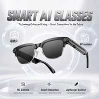 Lunettes Intelligentes avec Caméra 8MP, Capture Vidéo 1080P, Reconnaissance Visuelle IA 5.4, Réduction de Bruit ENC, Étanchéité IPX4, 42g, Idéales pour les Voyages