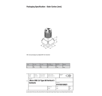 Connecteur USB 614105150621 WR-COM Micro THT Type AB Vertical en alliage de cuivre 1.8A 30V Wurth Elektronik Bobine -40°C à +85°C