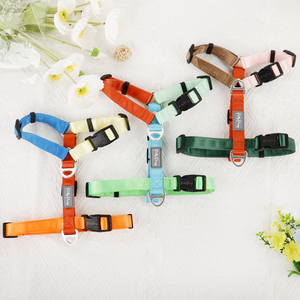 Moda mezcla de colores y monocromático cuello ajustable arnés para Perros Venta al por mayor DIY Multicolor Color Match H en forma de poliéster <span class=keywords><strong>perro</strong></span> chaleco - Product Image 1