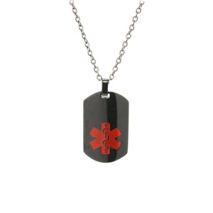Collar Médico Personalizado con Grabado de Información de Emergencia para Mujeres y Hombres, Chapado en Oro, Acero Inoxidable, Venta al por Mayor, OEM/ODM - Product Image 1