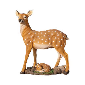 גודל גדול של חיות פיברגלס פסל חג המולד פסטיבל איילים גן קישוט חצר פולי שרף בעלי חיים בגודל טבעי למכירה - Product Image 6