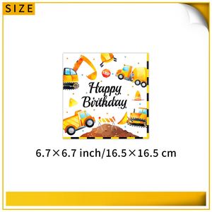 Juego de Vajilla Desechable de Papel con Diseño de Vehículos de Ingeniería, Platos para Postre, Vasos, Servilletas, para Fiestas Temáticas de Cumpleaños - Product Image 4