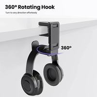 Pemegang pengontrol Game PS5 terlaris untuk Amazon Headset berputar 360 derajat tanpa bor Model pribadi kait silikon tahan lama