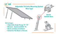 Systèmes de montage ArtSign, fournisseur chinois de kits de supports photovoltaïques, supports solaires inclinables réglables pour toitures plates et inclinées et pour sols.