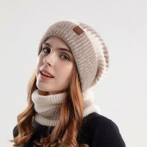 Two Color Custom Winter Scarf <b>Hat</b> <b>Gloves</b> Beanie <b>Set</b> Thick Warm Ear protection Neck Two Piece Knitted <b>Hat</b> <b>Set</b> - Product Image 6