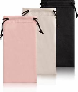 Lot de 3 pochettes en velours doux - Pochette pour lunettes, sac de nettoyage d'écran en microfibre - Product Image 1