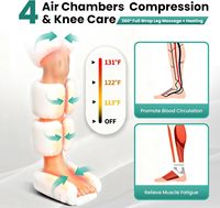 Masseur électrique pour les jambes avec fonction de compression, de chauffage et d'intensité réglable pour le massage des pieds, des mollets et des cuisses