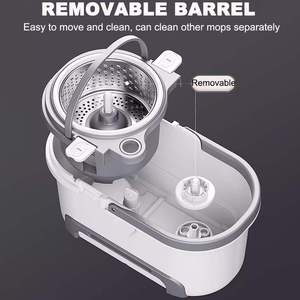 Ensemble de serpillière rotative intelligente magique directement de l'usine, nettoyage à 360°, <span class=keywords><strong>sol</strong></span> de cuisine, essorage facile, seau en acier inoxydable - Product Image 2