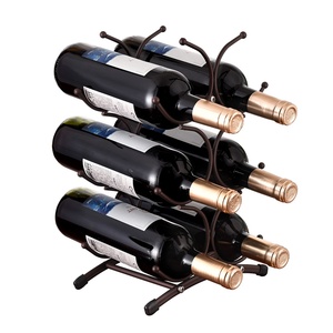 Étagère de rangement pour 6 bouteilles de vin de style américain Étagère de présentation détachable rouge pour armoire à vin Porte-vin décoratif pour la <span class=keywords><strong>cuisine</strong></span> - Product Image 1