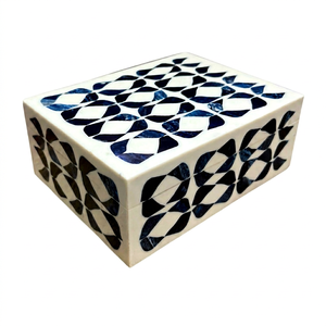 Elegant Handmade Bone Inlay Chest Decorative Jewelry Storage Box Premium Gift <b>Bin</b> for Weddings Festivals and Retail - Product Image 1