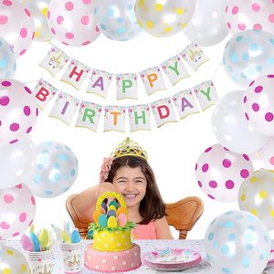 164PCS <strong>Unicorn</strong> <strong>Party</strong> <strong>Supplies</strong> Serve 16 Happy Birthday Banner Backdrop Balloons Hats Plates Table Cloth X0321 - Product Image 2