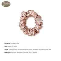 Jachon Chouchous de luxe tendance en soie de mûrier 19 Momme, élastiques pour cheveux, pour filles, unis, pour tenues habillées