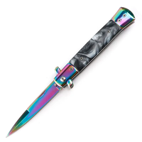 Couteau pliant tactique EDC portable de survie en résine, lame en acier inoxydable OEM, manche en résine, couteau AKC pour l'extérieur