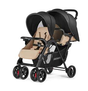 <span class=keywords><strong>Passeggino</strong></span> Doppio per Bambini con Sedute Reclinabili, Carrozzina <span class=keywords><strong>Gemellare</strong></span> Pieghevole per Due Bambini - Product Image 1