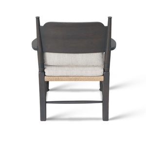 Fauteuil lounge rembourré avec cadre <span class=keywords><strong>en</strong></span> chêne et base <span class=keywords><strong>en</strong></span> corde tressée, fauteuil <span class=keywords><strong>en</strong></span> <span class=keywords><strong>bois</strong></span> pour hall d'hôtel, restaurant - Product Image 4
