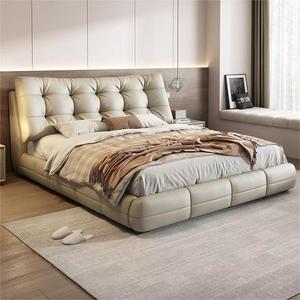 Modern Leather <b>Bed</b> Double Size With <b>Soft</b> Headboard And Storage Drawer Wedding <b>Bed</b> - Product Image 2