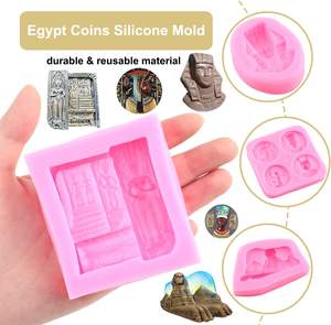 Moule en silicone sur <span class=keywords><strong>le</strong></span> thème de l'Égypte antique pour la décoration de gâteaux, pharaon, momie, sphinx, fondant et chocolat, bonbons, original et élégant - Product Image 5