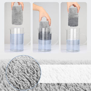 KOOCCA Vadrouille plate en microfibre 40cm de long avec manche détachable en acier Outil de nettoyage mains libres avec 4 peignes 4 clips Chiffon de vadrouille - Product Image 6