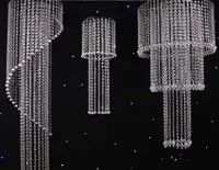 Nducjy — guirlande lumineuse en cristal clair de haute qualité, lustre avec perles, octogonales, pour porte, fenêtre, garniture perlée