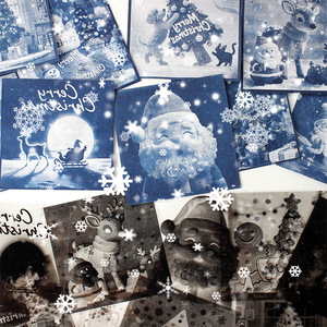 Kit de cyanotype sur le thème de Noël, best-seller transfrontalier, film de Noël original, ensemble complet, papier <span class=keywords><strong>photo</strong></span>, DIY fait main - Product Image 1