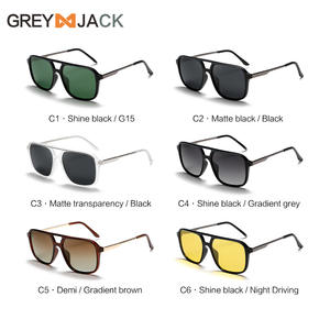 แว่นกันแดดโพลาไรซ์สำหรับผู้ชายเกรย์แจ็คกรอบโลหะ TR สีดำ เลนส์ TAC ป้องกันรังสียูวี 400 ประเภท 3 แว่นกันแดด - Product Image 2