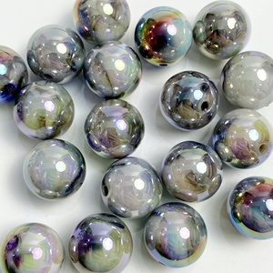 Haute qualité dégradé droit 30 pièces/sac trou étoile à l'intérieur des perles rondes pour la fabrication de bijoux chaîne porte-clés - Product Image 2