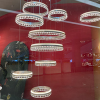 Lustre moderne de luxe en métal et cristal, luminaire suspendu rond pour salon, escalier, hôtel, villa, décoration intérieure