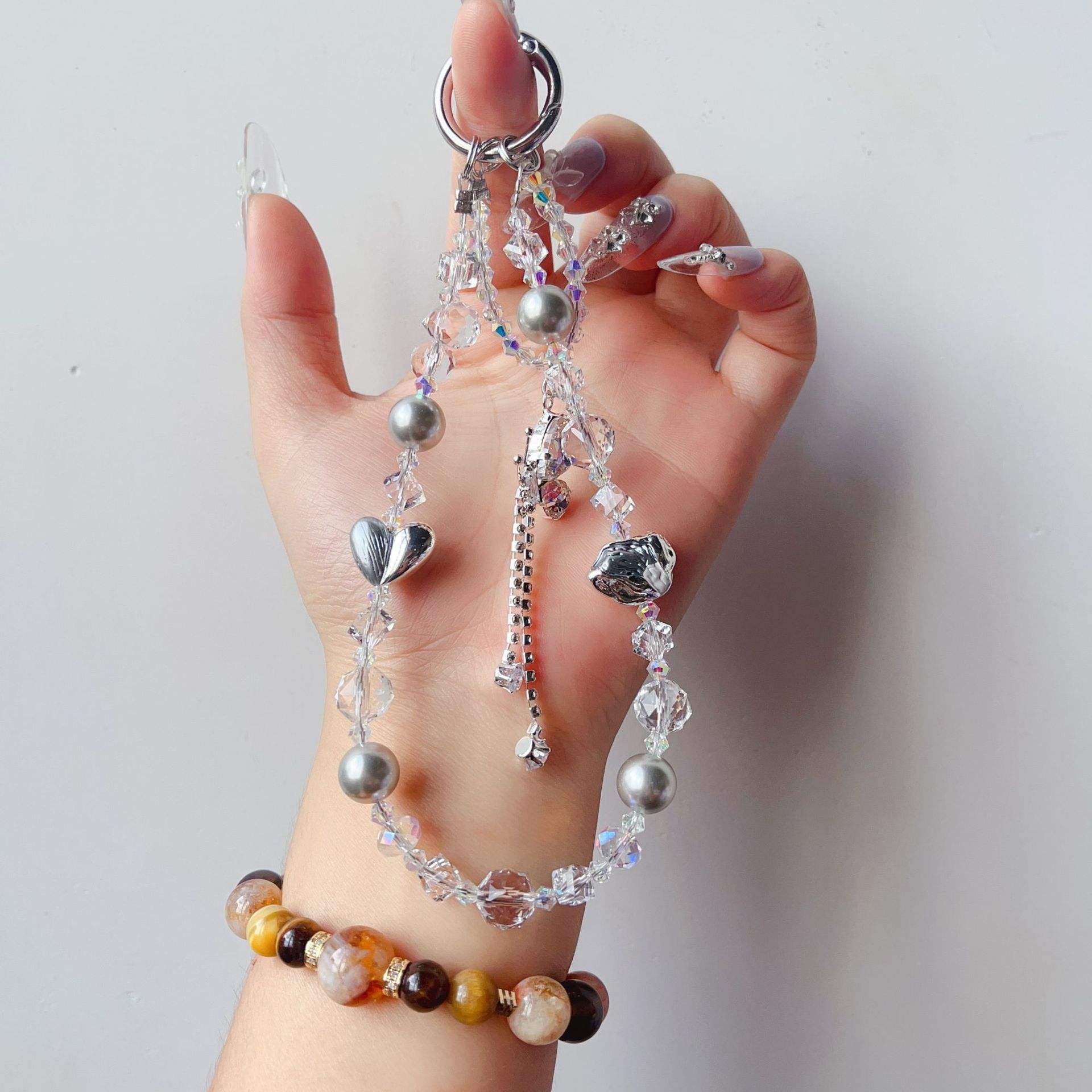 Two - color Heart Gray + Butterfly Tassel