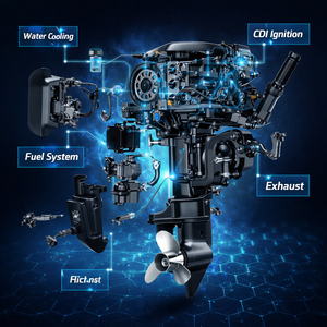 Moteur <span class=keywords><strong>hors</strong></span>-<span class=keywords><strong>bord</strong></span> Mercury 40HP à démarrage manuel, 2 temps, ME40MLH, arbre long, moteur marin pour bateau pneumatique - Product Image 5