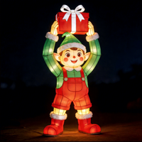 Lanternes LED personnalisées de Noël et de Nouvel An, rennes à nez rouge, elfes, pour décoration intérieure et extérieure, vente en gros pour centres commerciaux