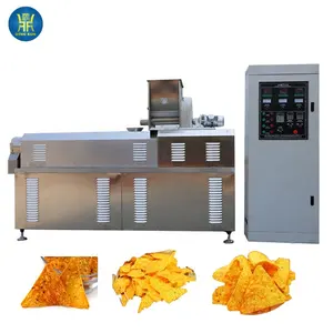 Máquina de fazer lanches extrudados para nachos, chips de salgadinhos fritos, linha de produção de máquinas triangulares de tortilha de milho