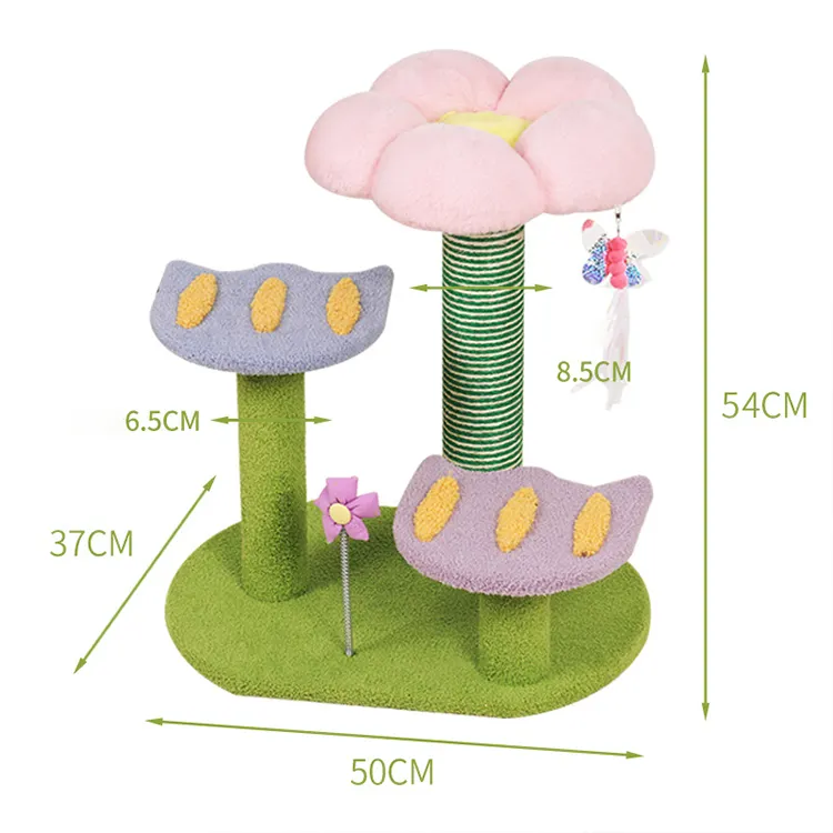 Penjualan Terbaik kucing berwarna-warni aktivitas pohon kucing tiang gores menara bunga matahari kucing naik Post