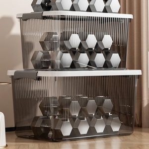 Thùng lưu trữ quần áo bằng nhựa chống bụi trong suốt cực lớn hộp Tổ chức Lưu trữ quần áo Hộp lưu trữ có nắp đậy - Product Image 3