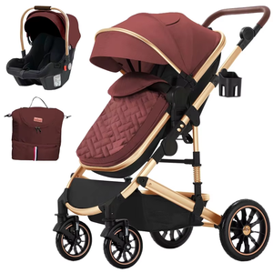 Carriola Multifuncional 3 en 1 con Portabebés Delantero y Trasero, con Capazo y Asiento Reversible para Automóvil - Product Image 3
