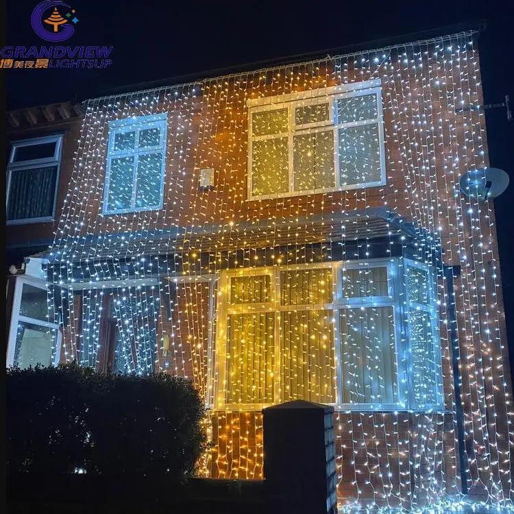 休日の装飾のための屋外防水LEDカーテンライトLEDクリスマスライト