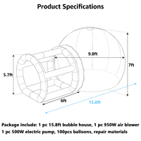 Tente à Bulles pour Enfants Maison Grande Tente à Bulles Gonflable Transparent PVC Igloo Dôme Tente pour Fête de Mariage Camping en Plein Air Événement