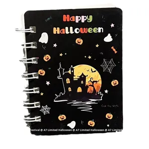 A7 Hochwertiges Spiral-Notizbuch im Ins-Stil Niedliches kleines verdicktes Hausaufgaben buch 60 Innenseiten Perfektes Studenten geschenk für Halloween - Product Image 1