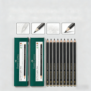 Ensemble de crayons à <span class=keywords><strong>dessin</strong></span> en charbon de bois de qualité moyenne, douce, moyenne et dure, crayons à <span class=keywords><strong>dessin</strong></span> en graphite noir épais en bois pour la création artistique des étudiants - Product Image 2
