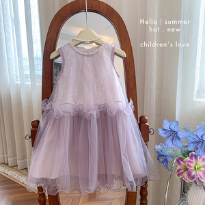 Nuovo Stile 2026 Abiti Estivi per Bambine, <span class=keywords><strong>Vestito</strong></span> da Principessa, Gonna per Bambine in Stile Estero, Gonne in Tulle con Paillettes per Bambine - Product Image 5